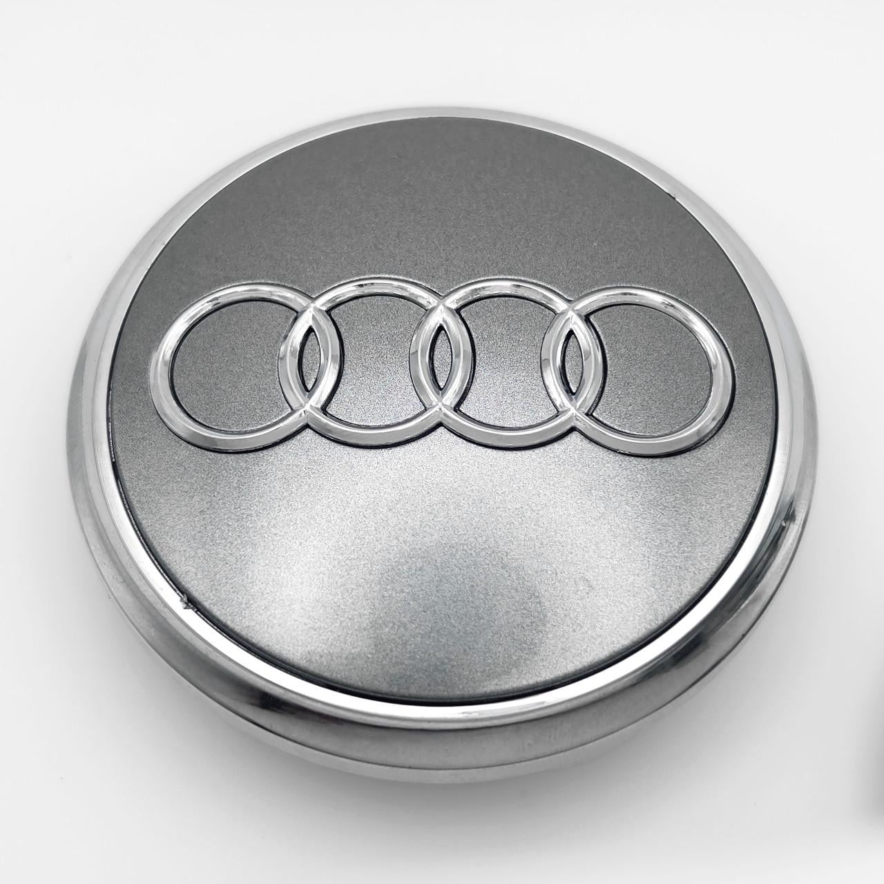 Колпачок заглушка ступицы колеса Audi 77 мм Серый/Хром (3009807383)