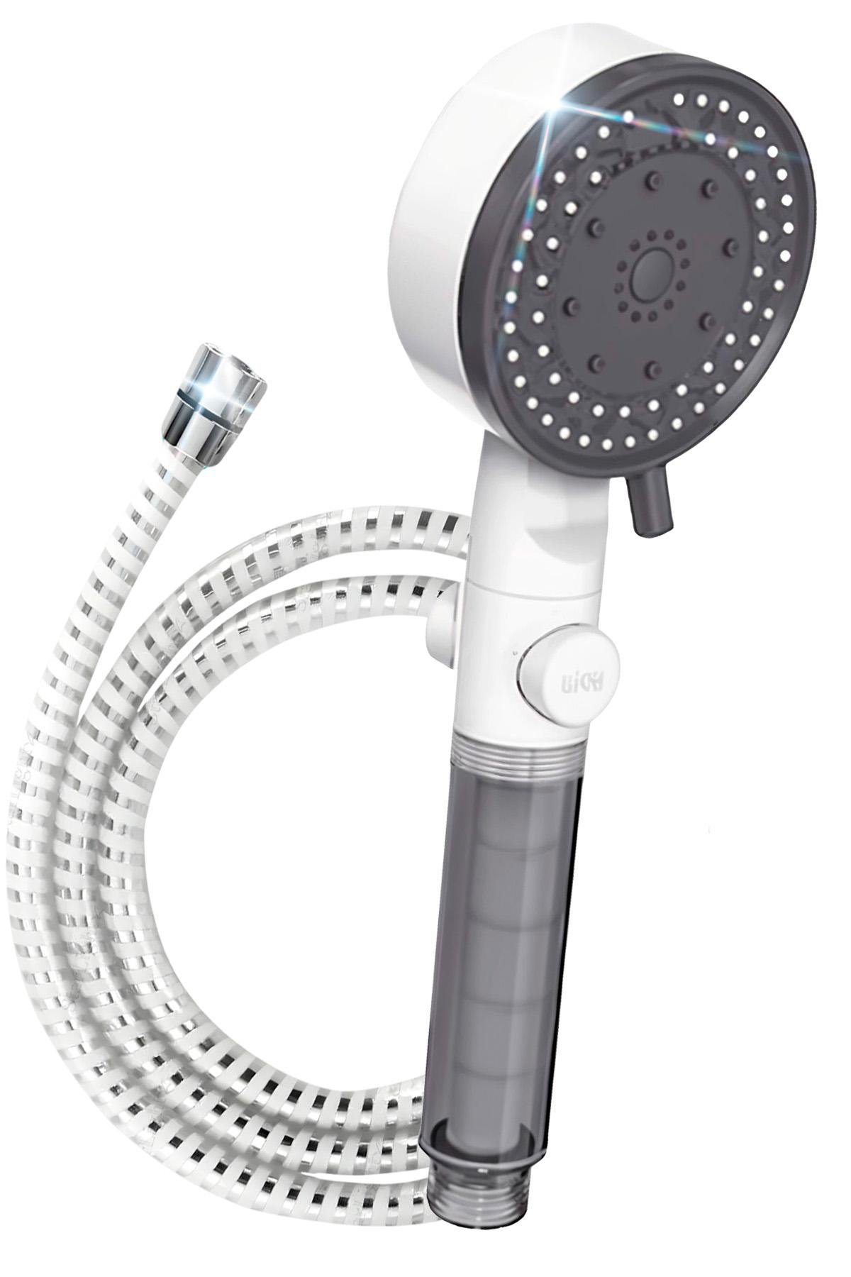 Душевой набор BRS воронка для душа 10 режимов с фильтром и кнопкой стоп/шланг для душа силиконовый 1,5 м (533674554)