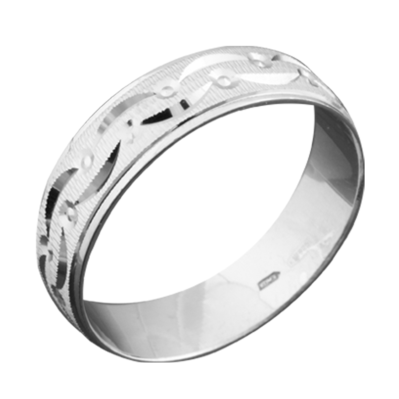 Обручка срібна з рельєфним узором р. 18