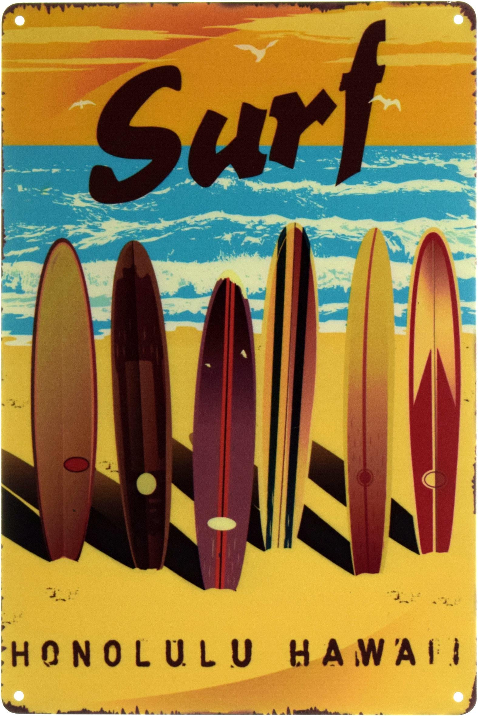 Табличка металева Гонолулу Гаваї/Honolulu Hawaii Surf 20x30 см