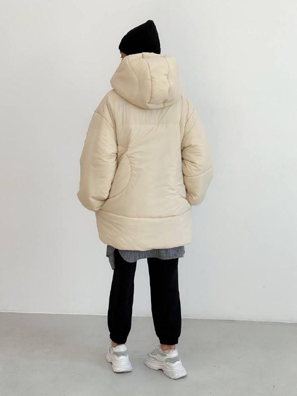 Куртка жіноча пухова ZF Inspire 1021 Оversize L-XL Бежевий (1021-Бж-L-XL) - фото 8 Куртка жіноча пухова ZF Inspire 1021 Оversize L-XL Бежевий (1021-Бж-L-XL) - фото 8