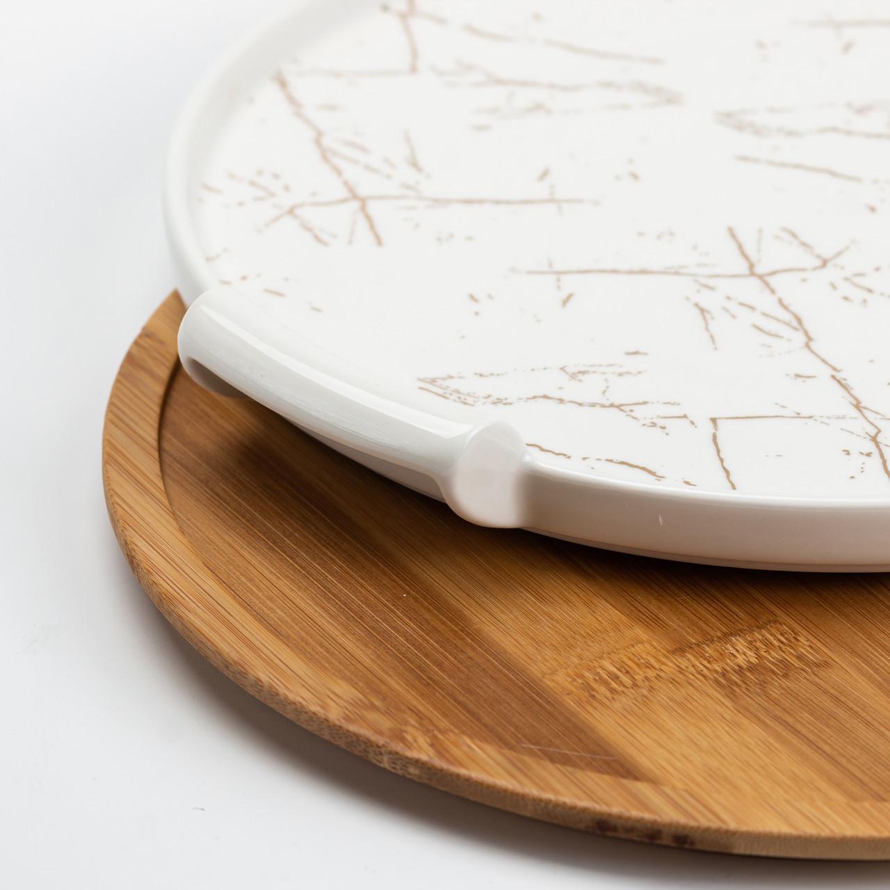 Тортовница керамическая со стеклянной крышкой 29 см (2450442750) - фото 7 Тортовница керамическая со стеклянной крышкой 29 см (2450442750) - фото 7