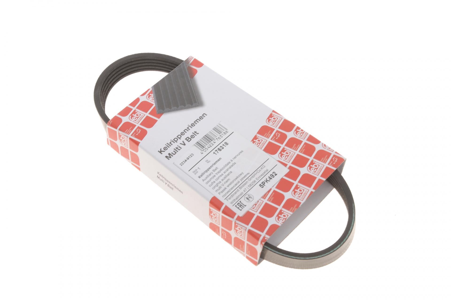 Ремень генератора FEBI BILSTEIN VW Golf V/Passat/Touran 1.4TSI 05-/Skoda Fabia 1.4 TSI RS 10-14 5PK491- 176318