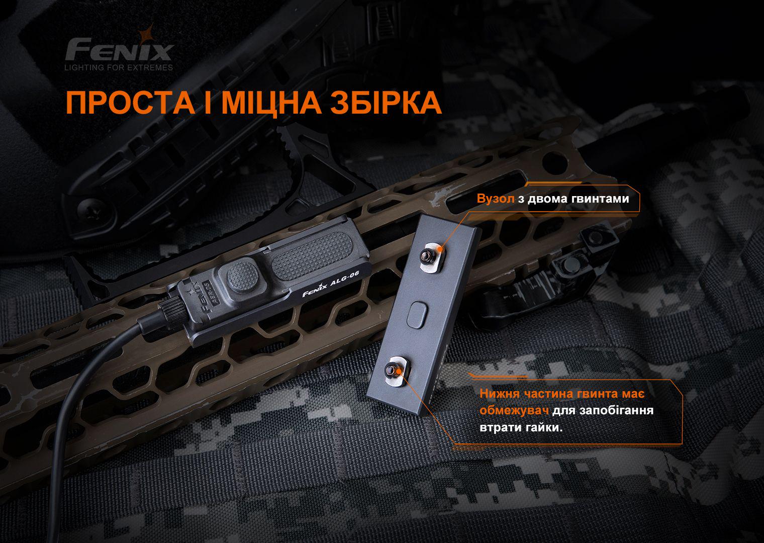 Крепление на оружие для выносной кнопки Fenix ALG-06 M-Lok Black (12586347) - фото 6