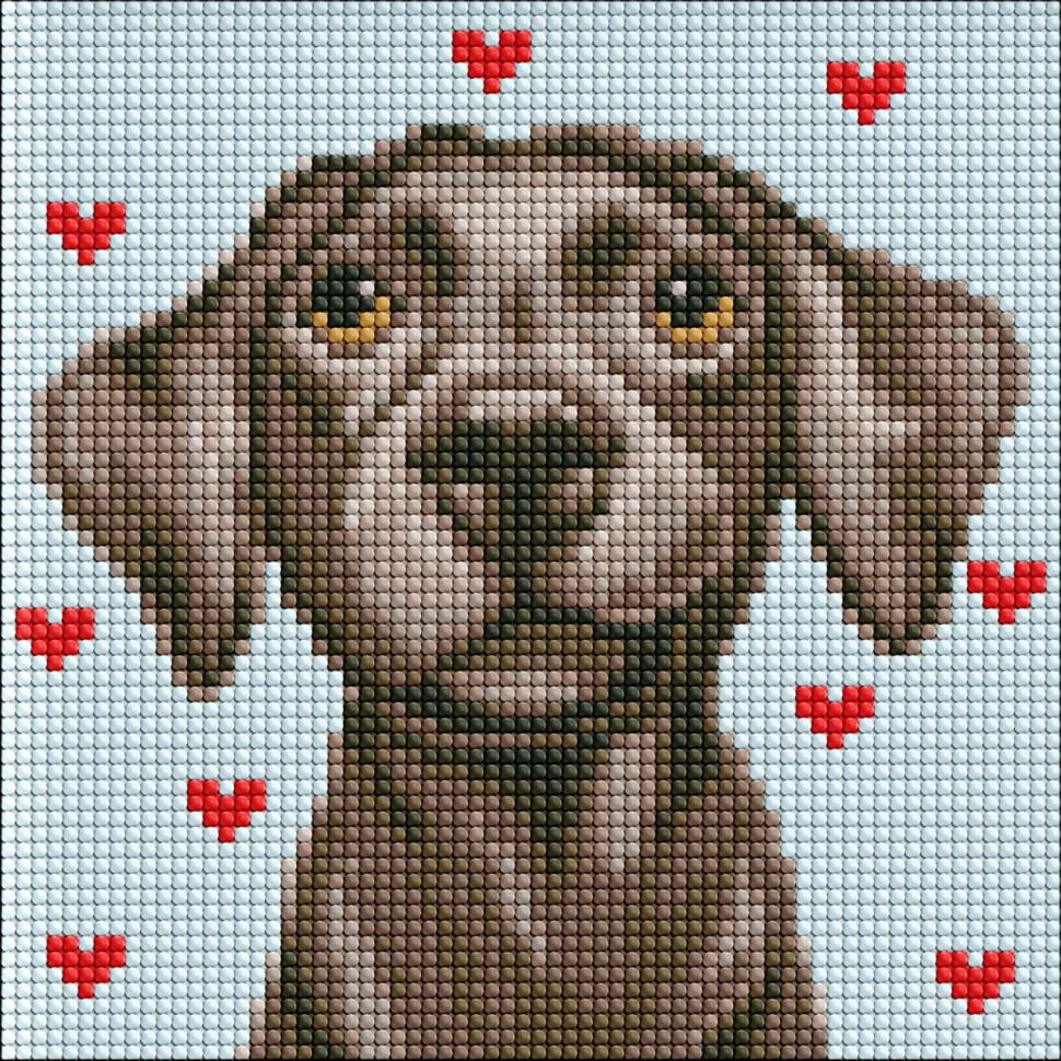 Алмазная мозаика Идейка Ласковый другс АВ стразами 20x20 см (AMC7760)