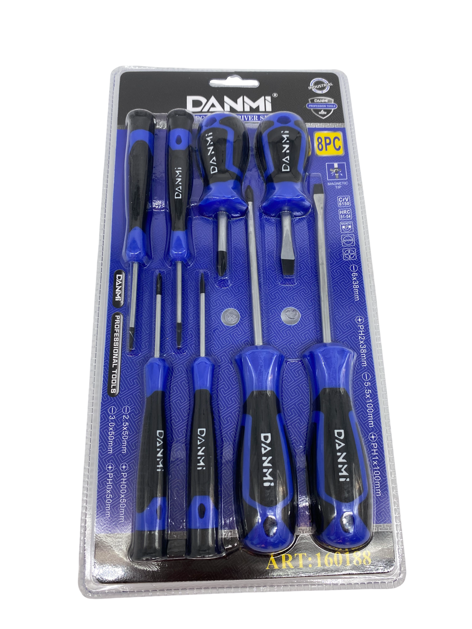 Набор отверток DANMI 8шт. магнитные с массажной ручкой блистер