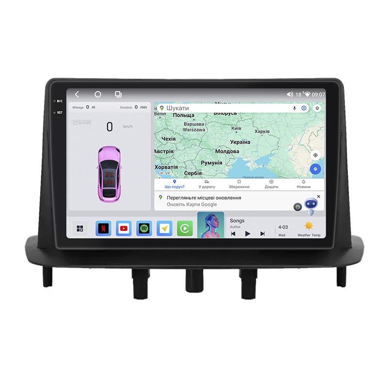 Автомагнитола/радио штатная Lesko для Renault Megane III Рестайлинг 2012-2014 4/64 QLED CarPlay 4G Wi-Fi GPS Prime 9" (27281927)