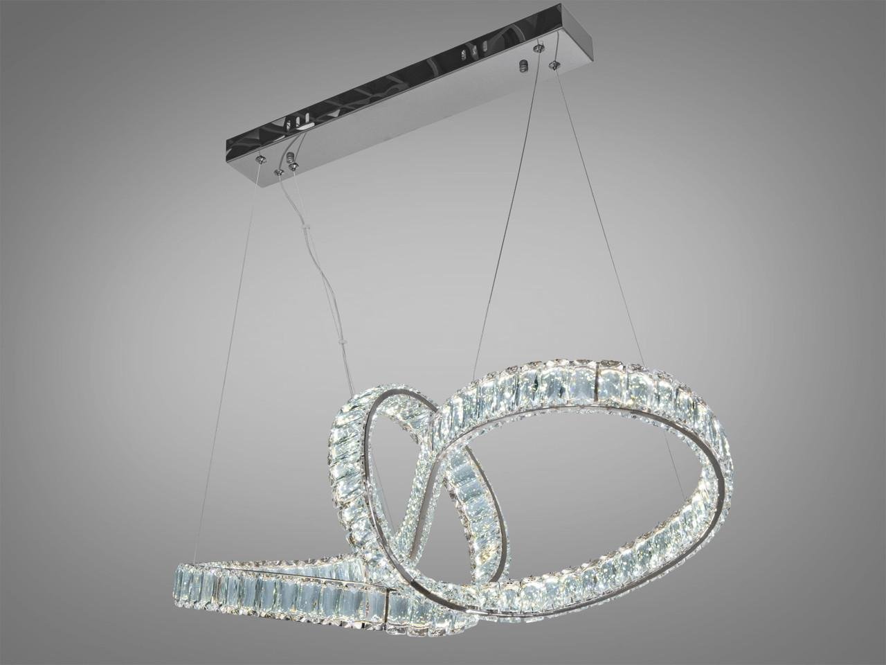 Люстра светодиодная для гостиной D8861 85 Вт с пультом Хром (D8861/800x300CH)