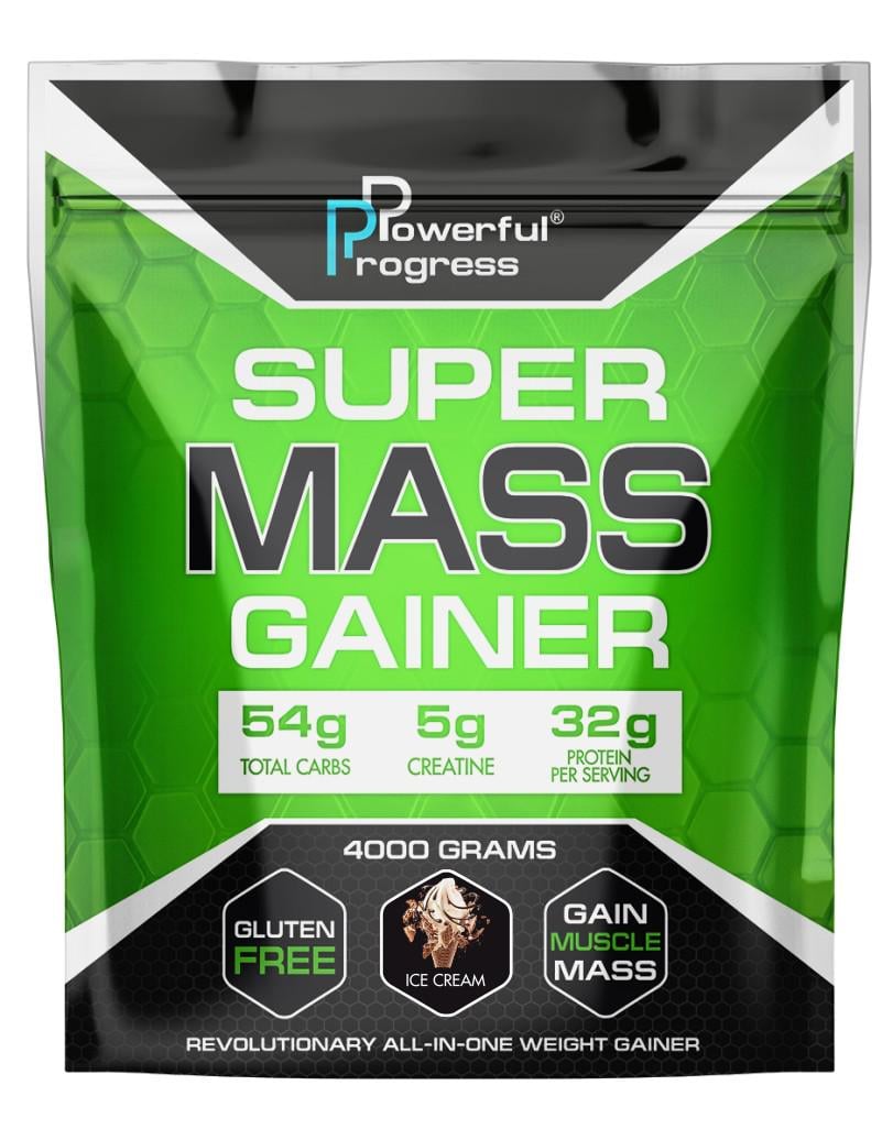 Гейнер високобілковий Powerful Progress Super Mass Gainer 4 кг Крем-брюле (06772-09) - фото 1