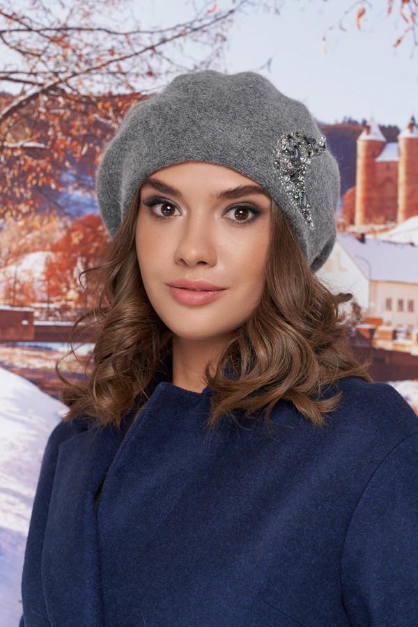 Берет женский Braxton Кассия с вышивкой из камней Темно-серый (6026/26478948)