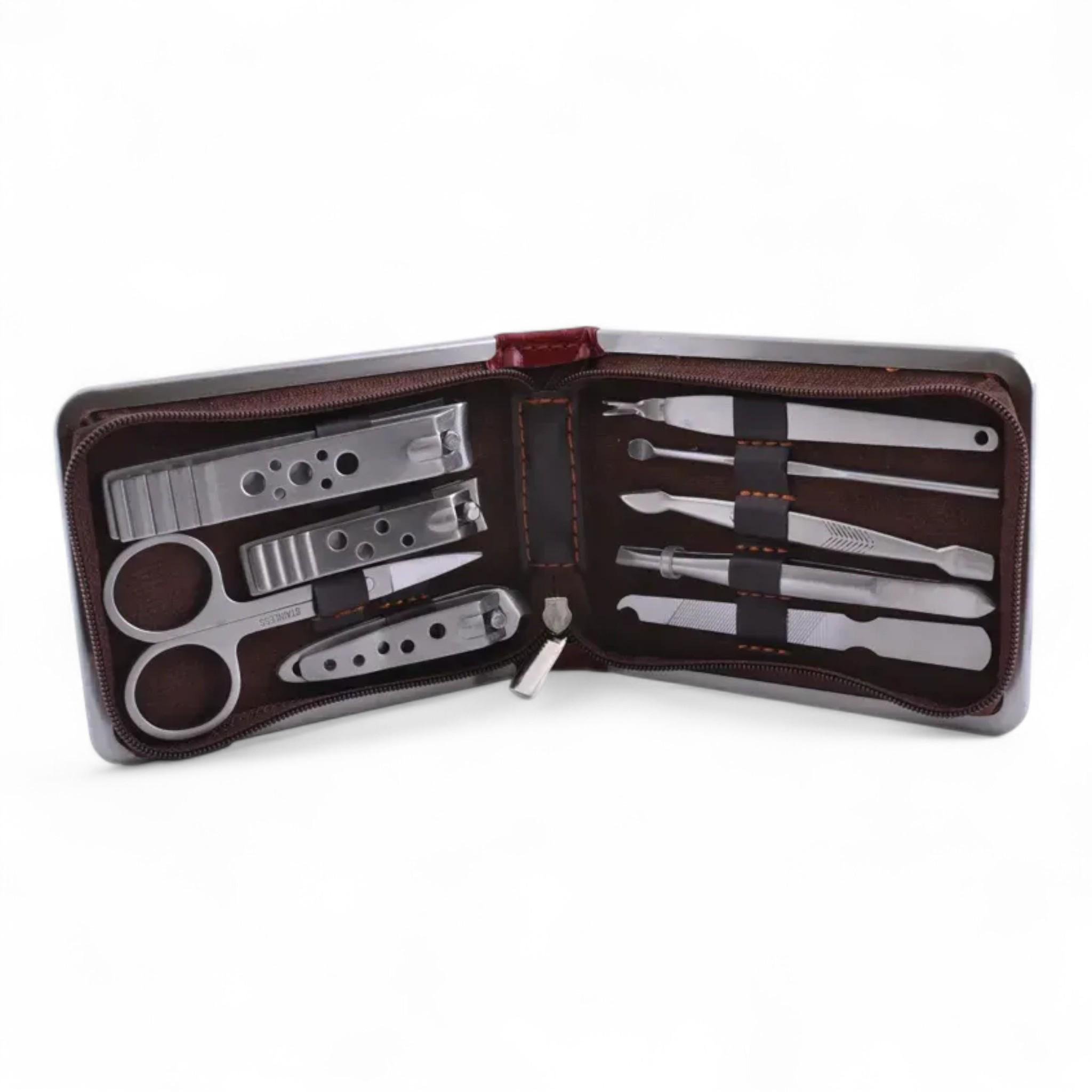 Манікюрний набір у футлярі з екошкіри 9 інструментів (M_62026-9)