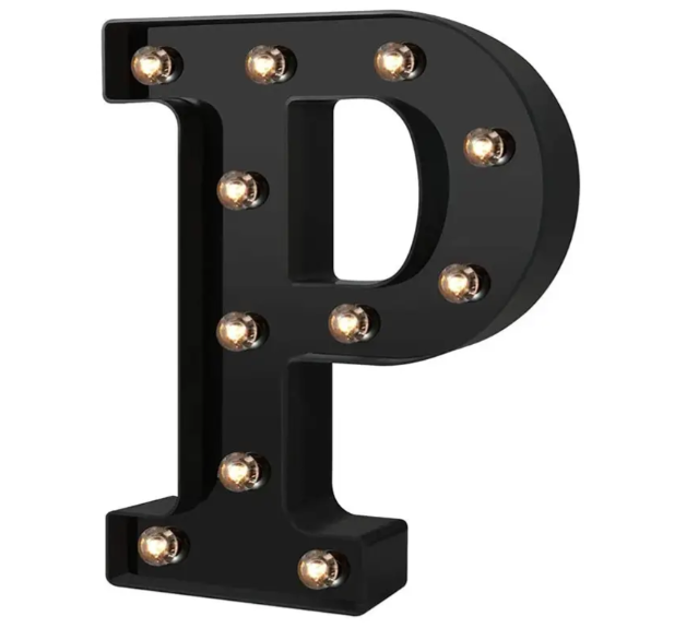 Літера з підсвіткою P об'ємна маленька 22x18 см Чорний (Ч1256) - фото 2 Літера з підсвіткою P об'ємна маленька 22x18 см Чорний (Ч1256) - фото 2