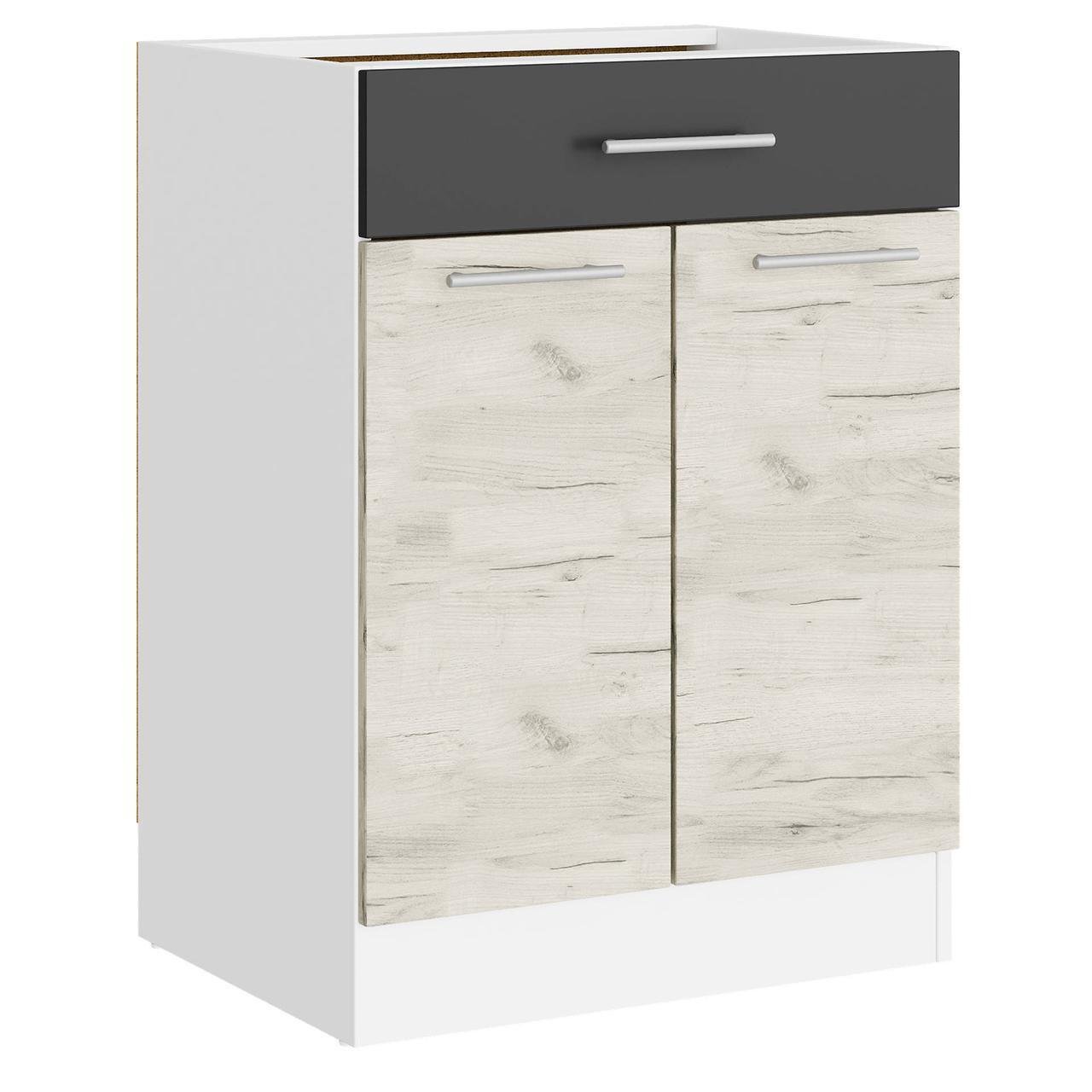 Модуль кухонный Еверест Эко New 60 Низ Ящик 600х456х820 мм Белый/Крафт Белый/Графитовый (eko-455)