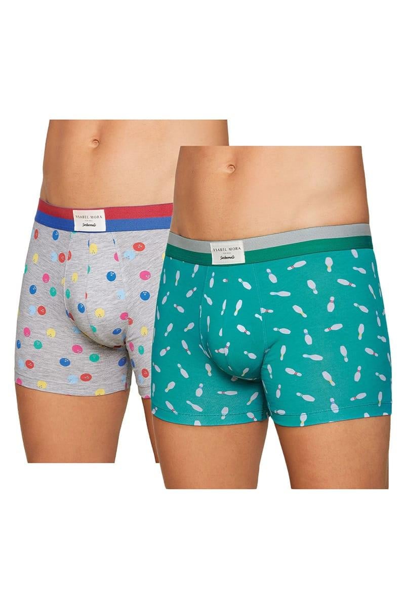 Трусы боксеры Ysabel Mora р. 48/M Серый/Зеленый (68797)