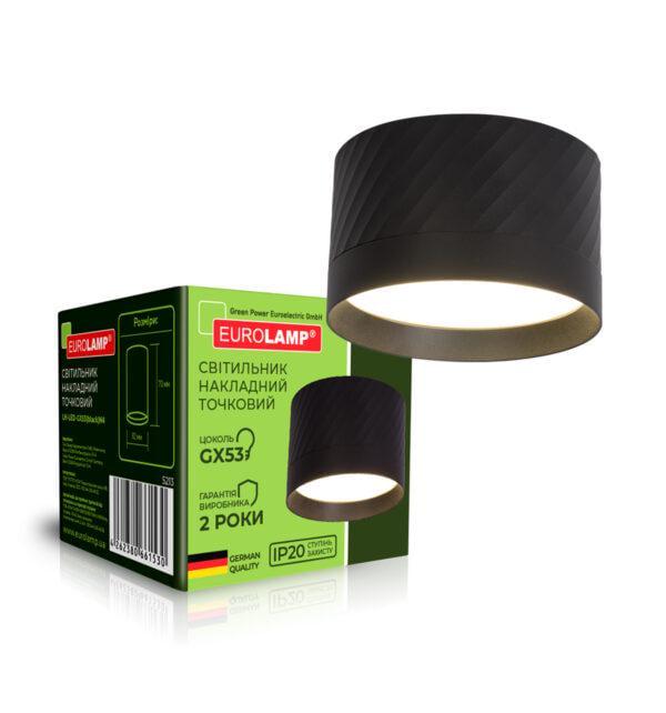 Точечный светильник LED Eurolamp для ламп GX53 N4 Черный (24439377)