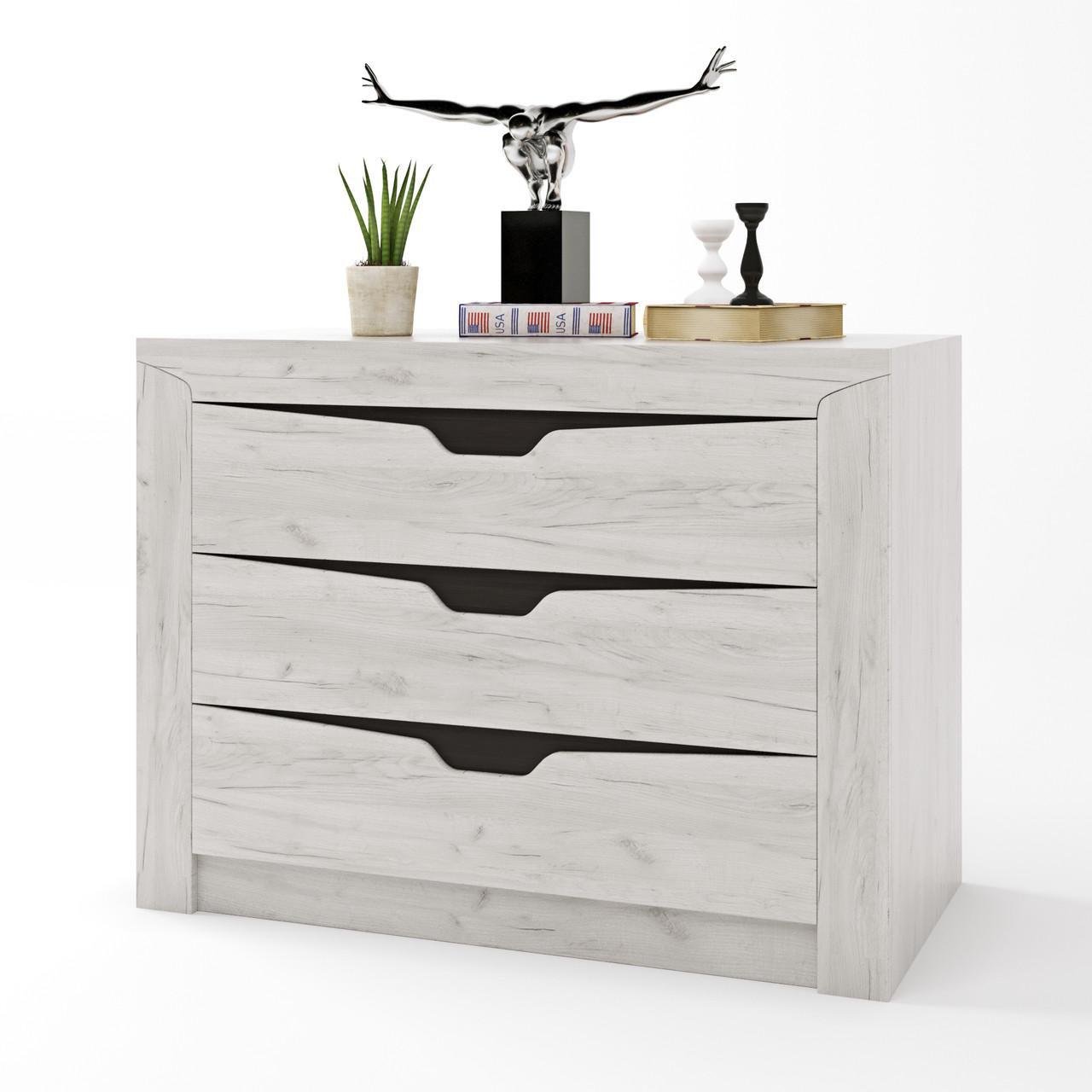 Комод Эверест Либерти-1000 100х38х76 см Дуб крафт белый (DTM-2141)