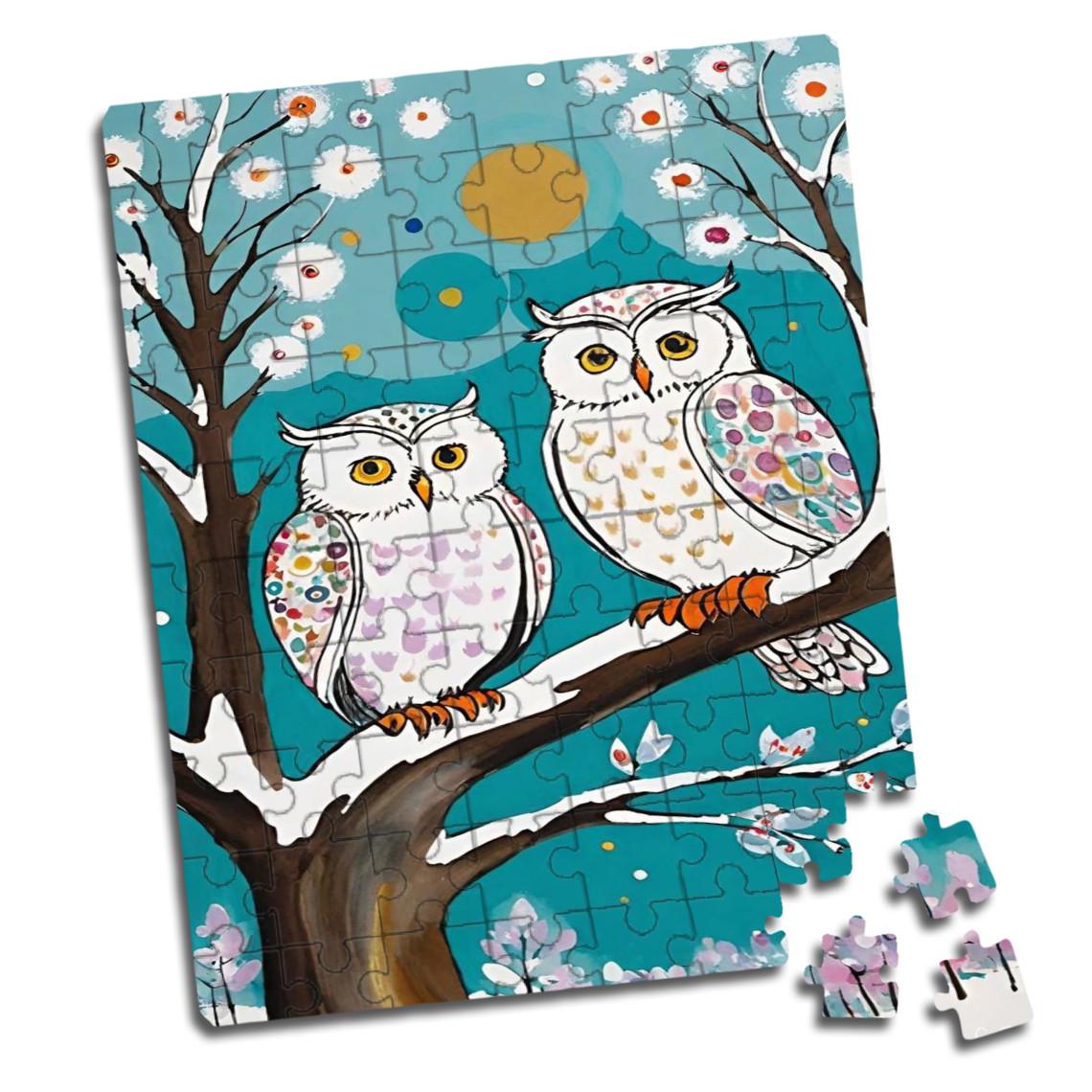 Пазл для детей Две белые совы A5 80 элементов (pazl-с-89)