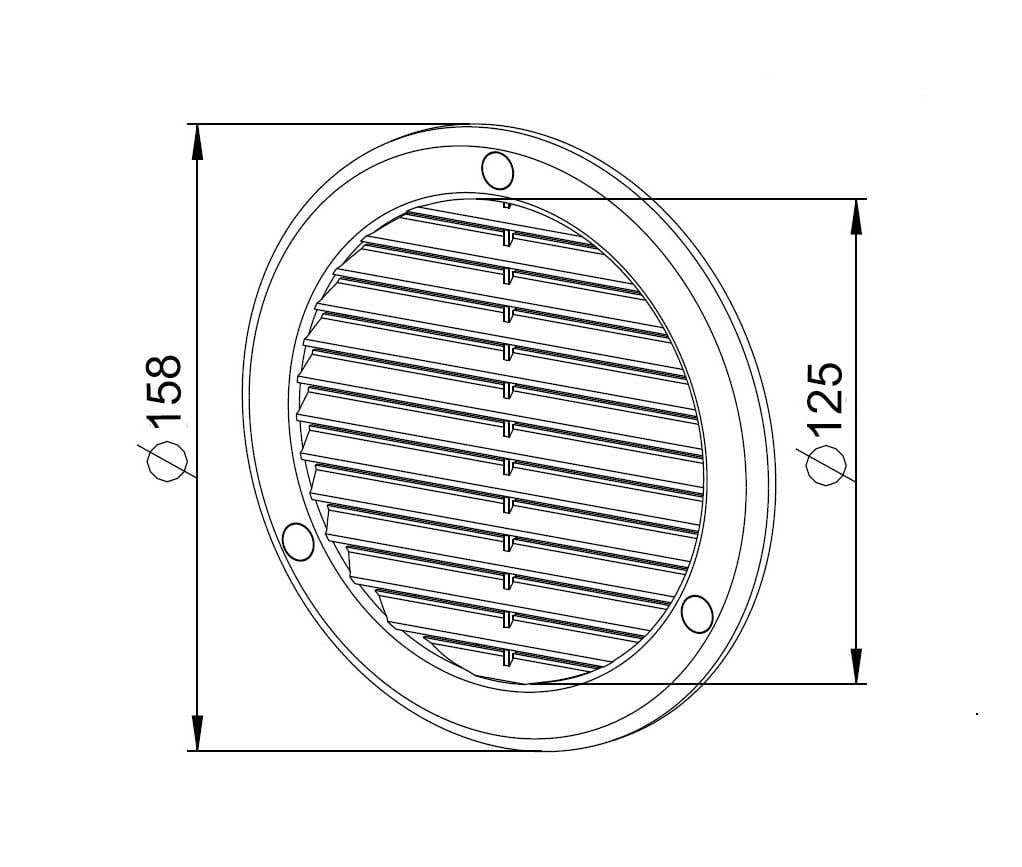Решітка вентиляційна кругла Awenta TRU16 Ø 125 мм з сіточкою 
Білий - фото 3