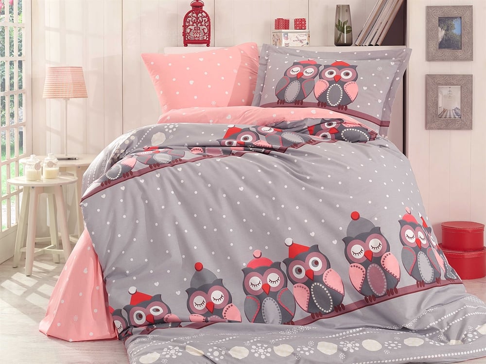 Комплект постельного белья Hobby Poplin Linda 200х220 см Серый