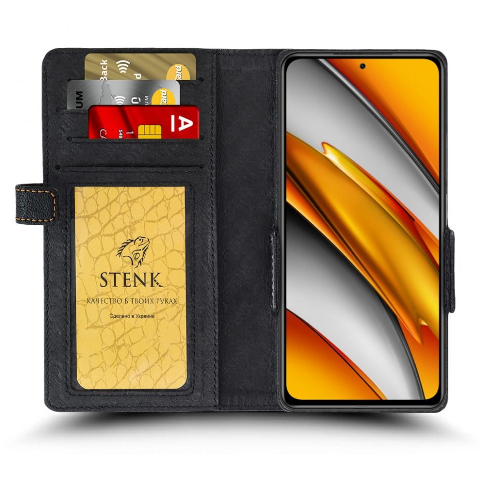 Чехол книжка Stenk Wallet для Xiaomi Poco F3 Черный (69171)
