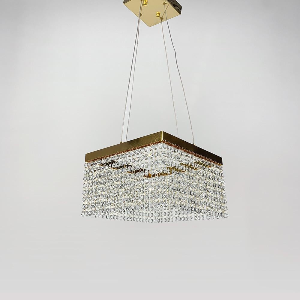 Люстра кришталева квадратна із золотим обідком h35 30х30 см (2805/1 35 GD)