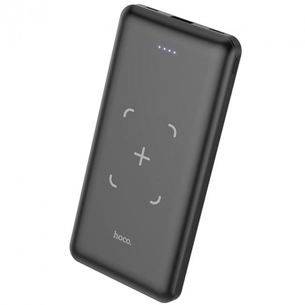 Повербанк Hoco Surf J50 10000 mAh з бездротовою зарядкою та трьома портами USB Type-C Lightning Чорний (25989084)