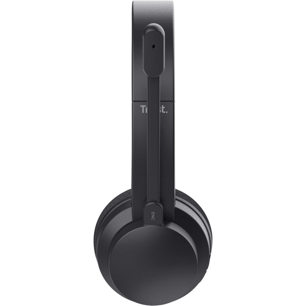 Гарнитура Trust Ayda Wireless с микрофоном и ENC шумоподавлением для офисного использования Черная (632370) - фото 6 Гарнитура Trust Ayda Wireless с микрофоном и ENC шумоподавлением для офисного использования Черная (632370) - фото 6