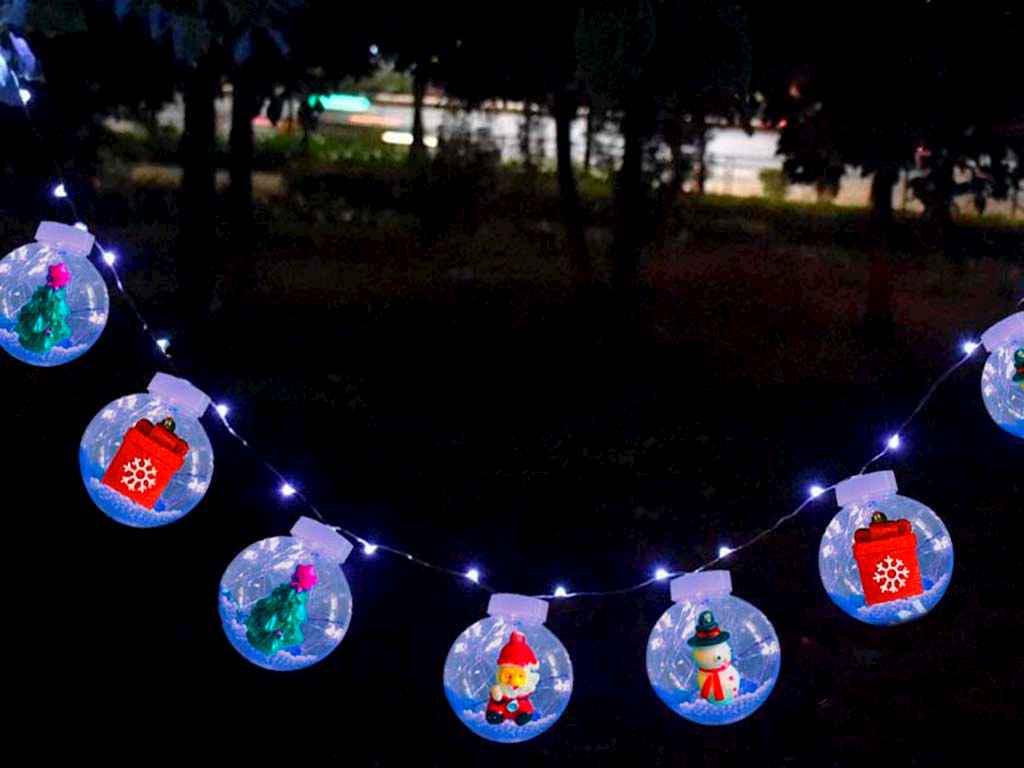 Гірлянда Кульки-Роса 200 ламп ФІГУРКИ МІКС 10 м Синьо-білий (1803-23)