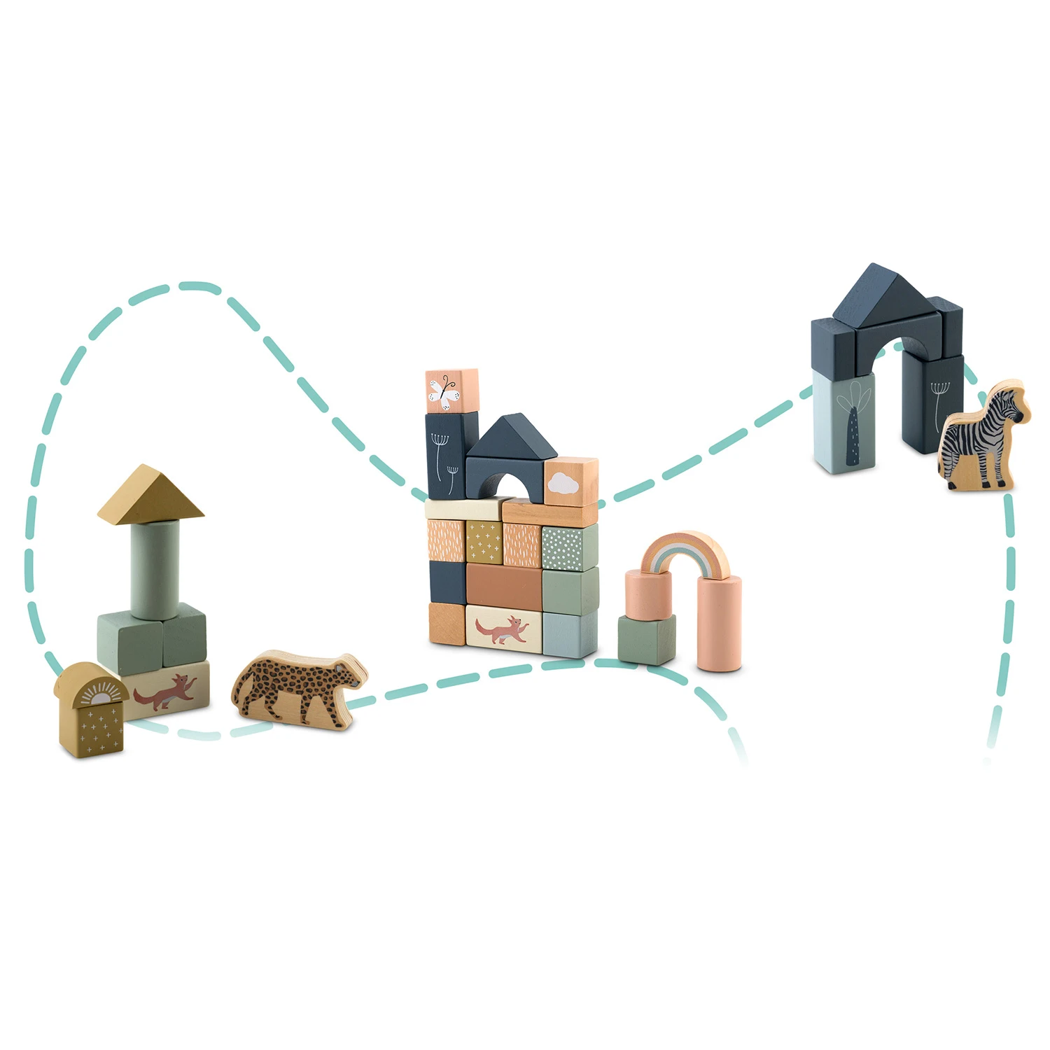 Кубики будівельні Дерев’яні NK-858 Nukido (785800) - фото 4 Кубики будівельні Дерев’яні NK-858 Nukido (785800) - фото 4