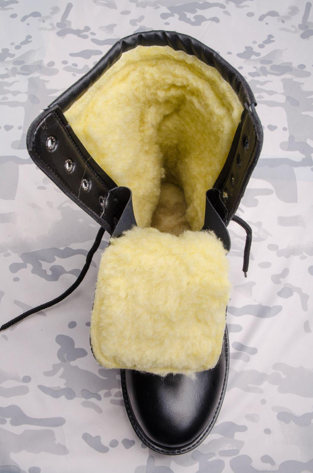 Берцы зимние FCTdesign НАТО из кожи и набивного меха р. 43 Черный - фото 4