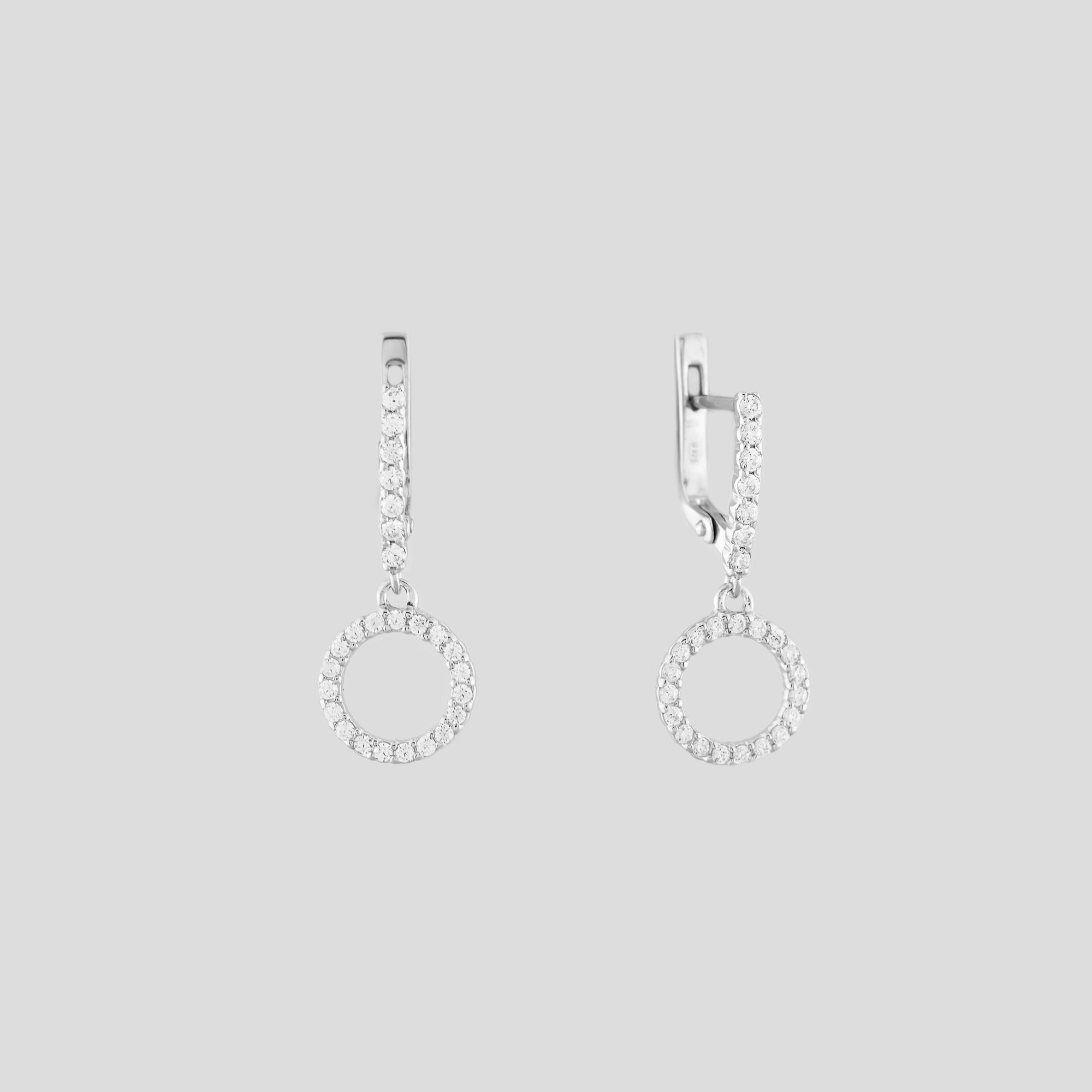 Серебряные серьги Minimal Вечерние круги (16568)