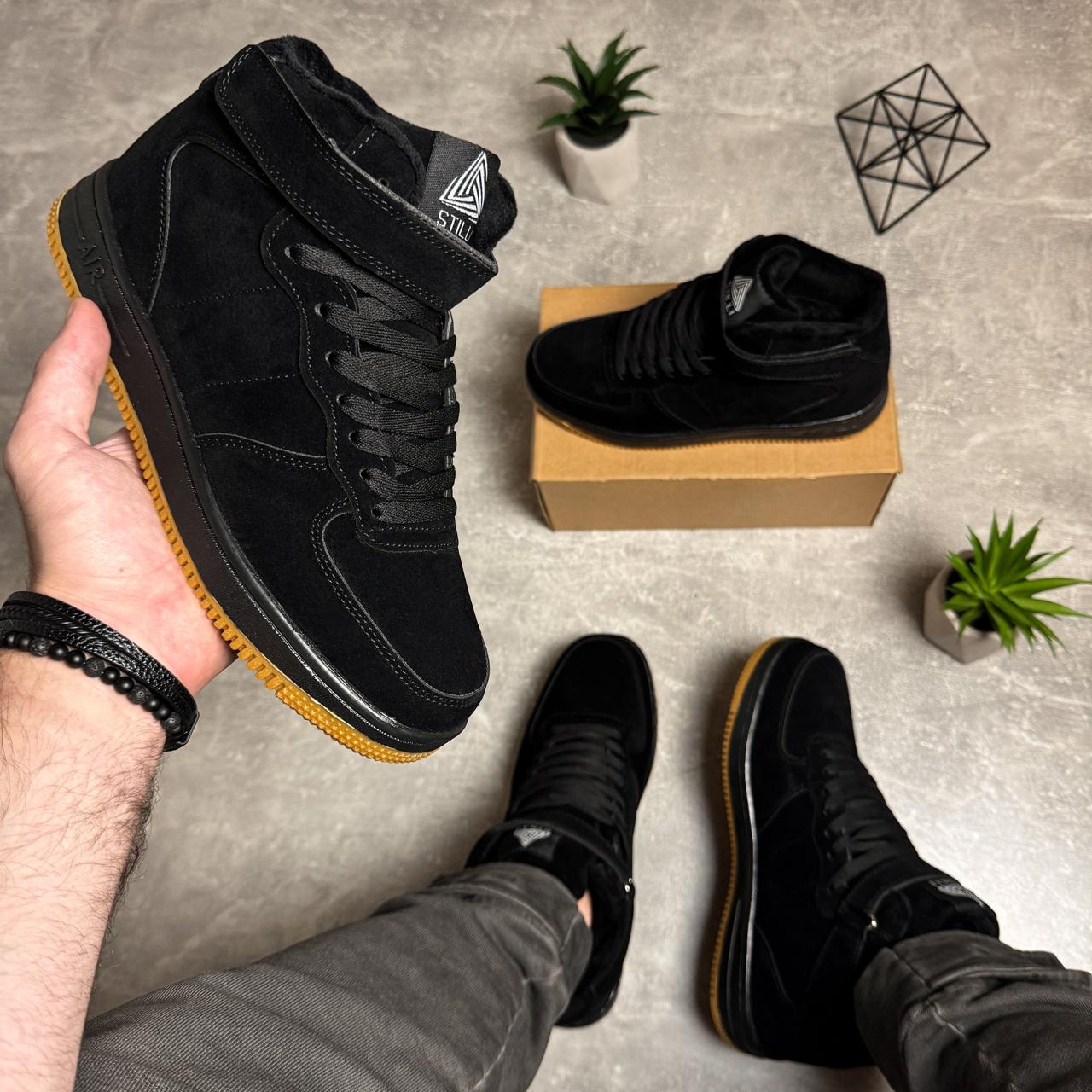 Кроссовки мужские зимние Winter New эко-замша р. 45 Черный (30766615) - фото 3