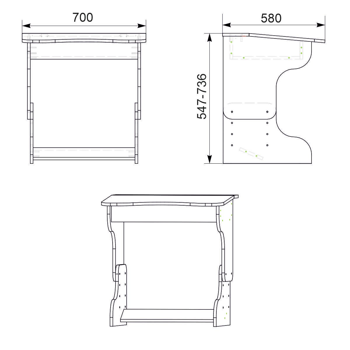 Стіл письмовий Компанит Малюк 3 70х58х73,6 см горіх - фото 3 Стіл письмовий Компанит Малюк 3 70х58х73,6 см горіх - фото 3