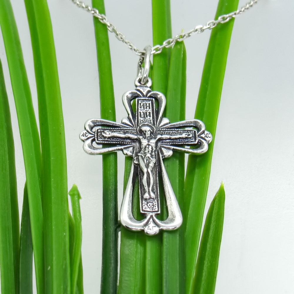 Срібний християнський підвіс Хрестик 9 (1137351430) - фото 4 Срібний християнський підвіс Хрестик 9 (1137351430) - фото 4