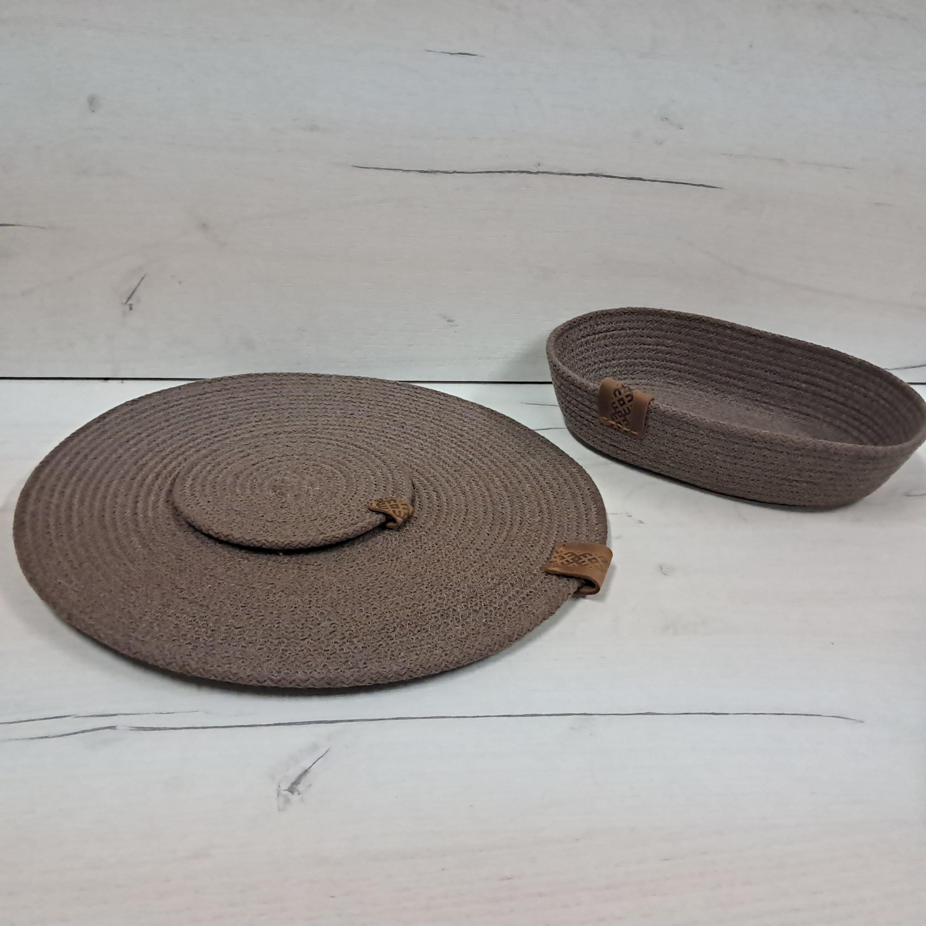 Плейсмат из джута и хлопкового шнура под горячее Мокачино (23572020) - фото 2