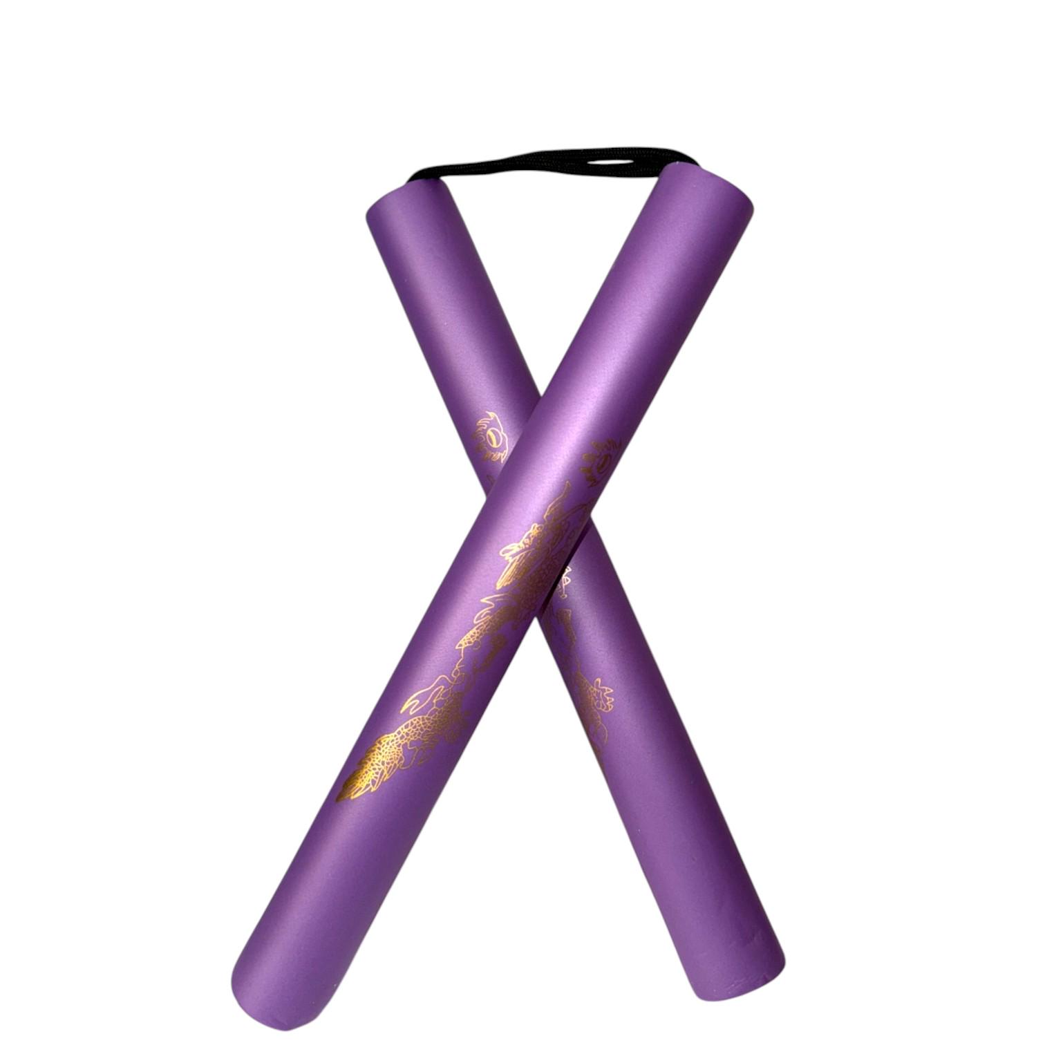 Нунчаки тренировочные со шнуром GDragon с неопреновым покрытием из пластика Фиолетовый (3_4_0_8) - фото 1