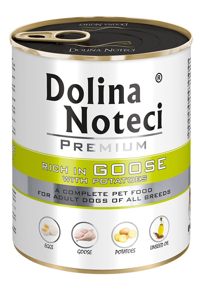 Корм консервований Dolina Noteci Premium для собак з гускою та картоплею 800 г (23707894)