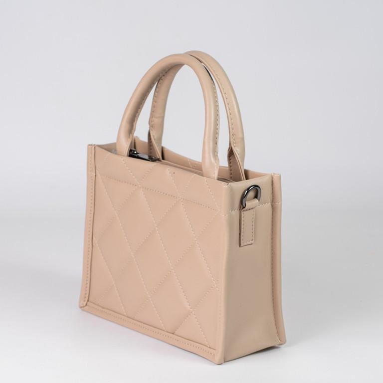 Сумка женская XENIA № 03-24 маленькая классическая из гладкой экокожи Бежевый - фото 3