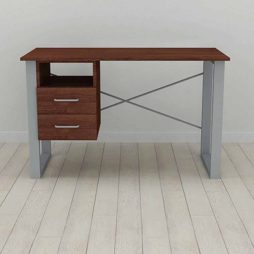 Письмовий стіл із ящиками Ferrum-decor Оскар метал/ДСП 16 мм 750x1200x700 мм Сірий/Венге (FRD-105382) - фото 2
