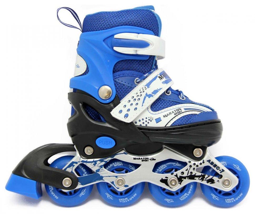 Набор детский ролики с защитой/шлемом/наколенниками S 28-33 см Синий - фото 2 Набор детский ролики с защитой/шлемом/наколенниками S 28-33 см Синий - фото 2