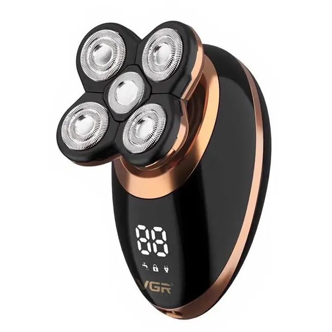 Електробритва VGR V-316 акумуляторна водонепроникна з триммером Black/Gold (3_02234)