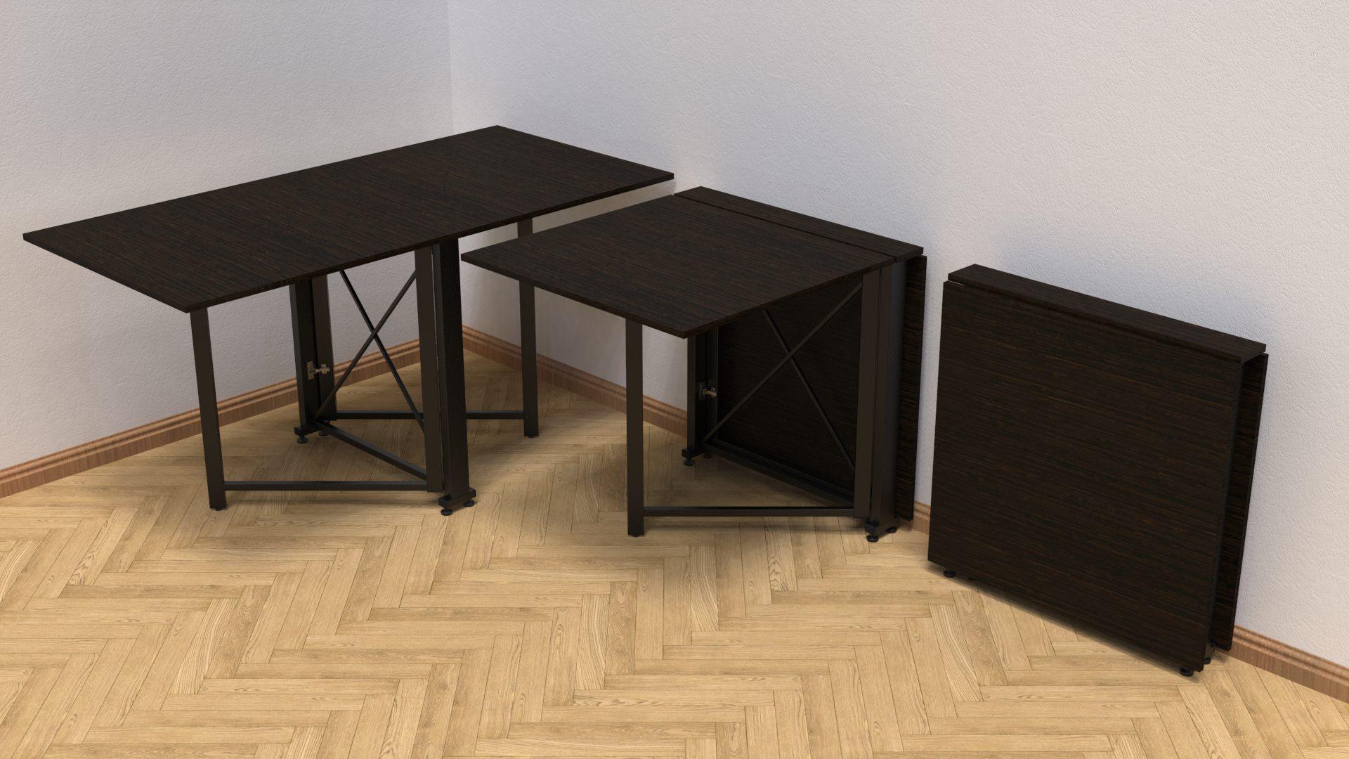 Стол-книжка трансформер Орион 2 Ferrum-decor 750x1520x730 см металл Черный/ДСП Венге Магия (ORI203)