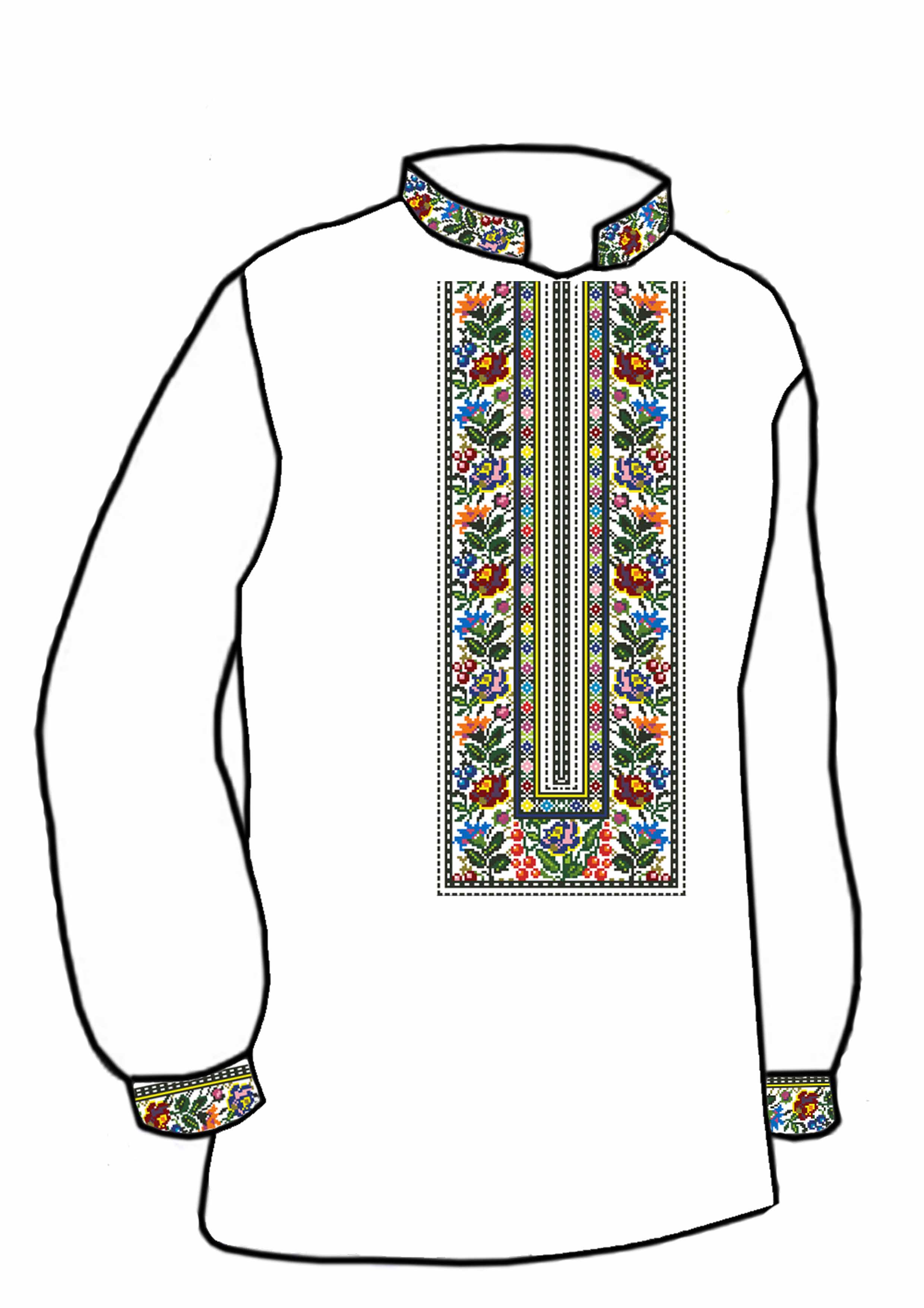 Заготовка для вишивки нитками або бісером сорочка СЧ-107 домоткане полотно Заготовка для вишивки нитками або бісером сорочка СЧ-107 домоткане полотно