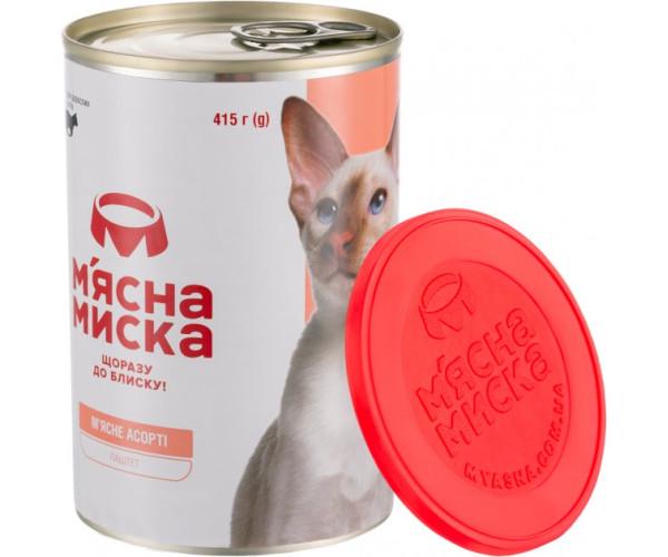 Паштет для котів М'ясна миска асорті 415 г