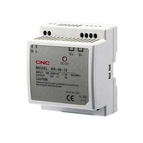 Блок питания на DIN-рейку однофазный CNC DR-30-12V DC In-АС 110-240V/Out-DC 12V 30 Вт (Б00045983)