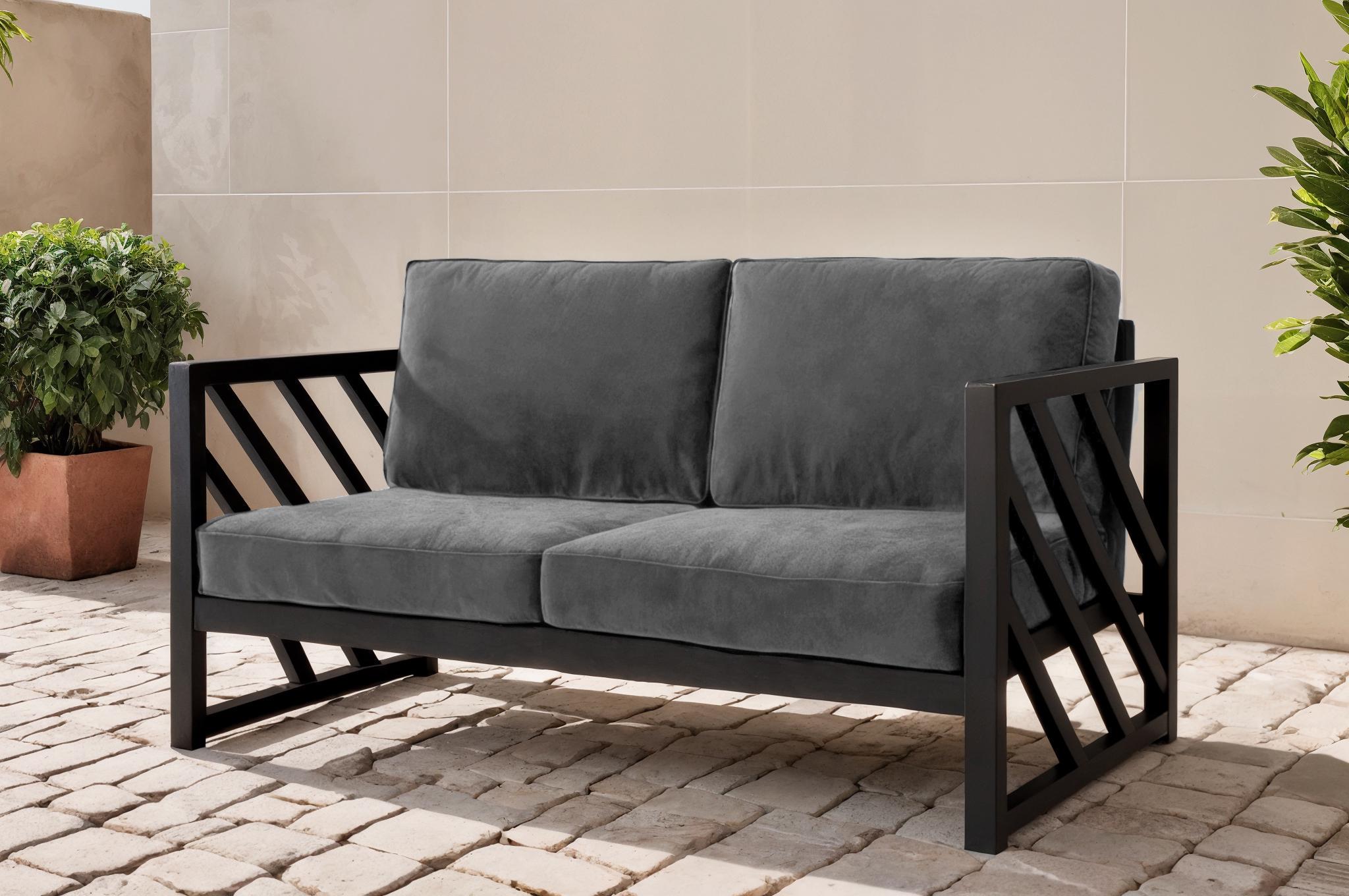 Диван металлический Tobi Sho Гранд/DV4 с подушками 750х1300х700 мм велюр Светло-серый/29 (DV401234)