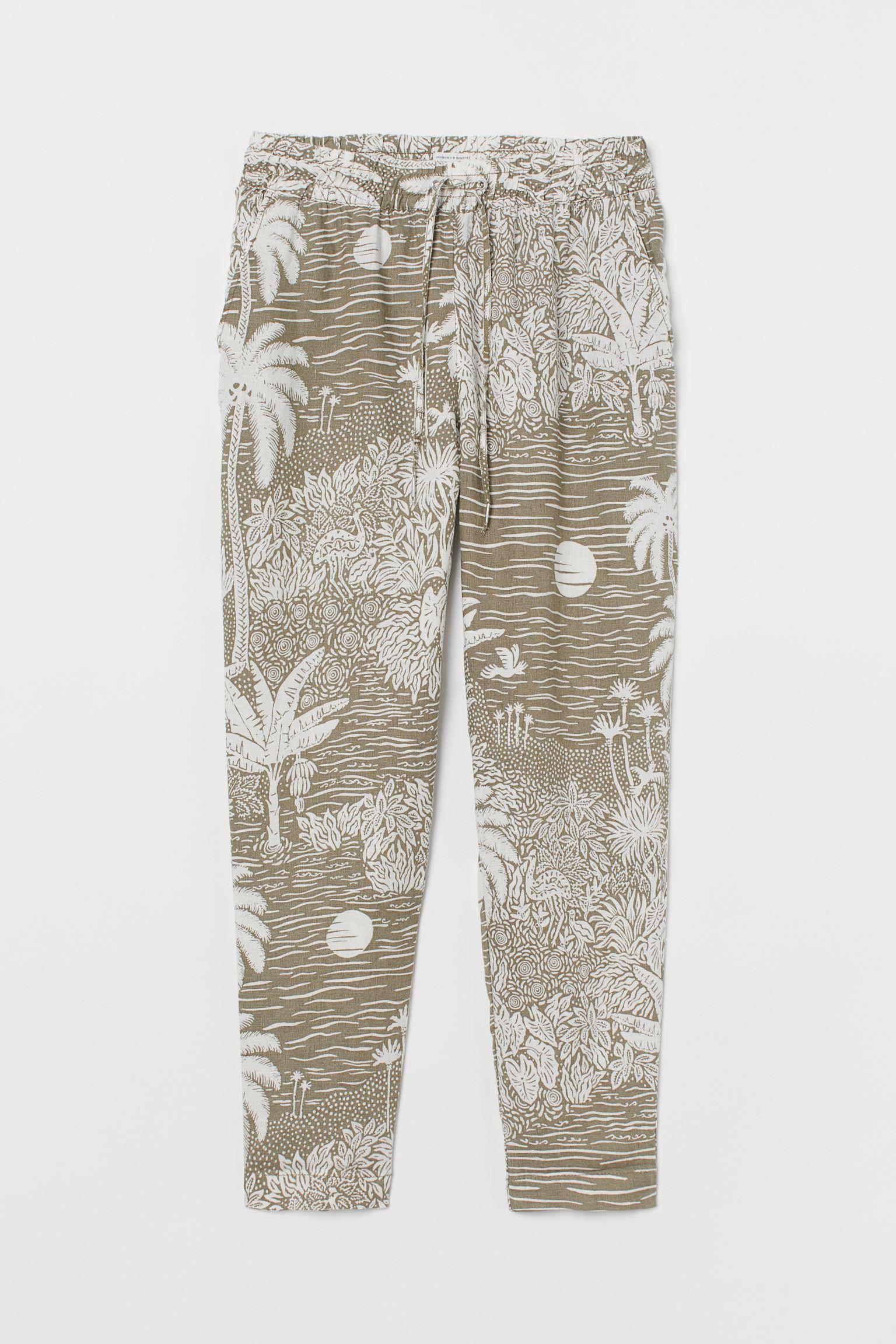 Брюки льняные р. 40 Хаки (8691891wer)