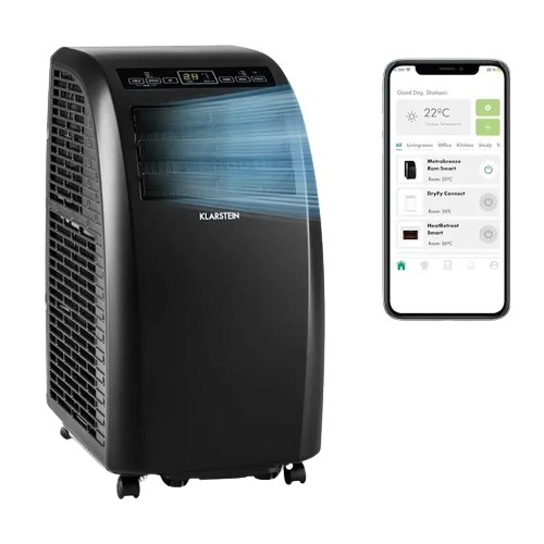 Кондиціонер мобільний Klarstein Metrobreeze Rom 29-49 м² 10 000 BTU A+ Wi-Fi - фото 10 Кондиціонер мобільний Klarstein Metrobreeze Rom 29-49 м² 10 000 BTU A+ Wi-Fi - фото 10