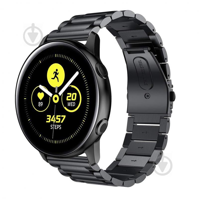 Ремешок BeWatch стальной 20 мм для Samsung Galaxy Active Черный (1110401)