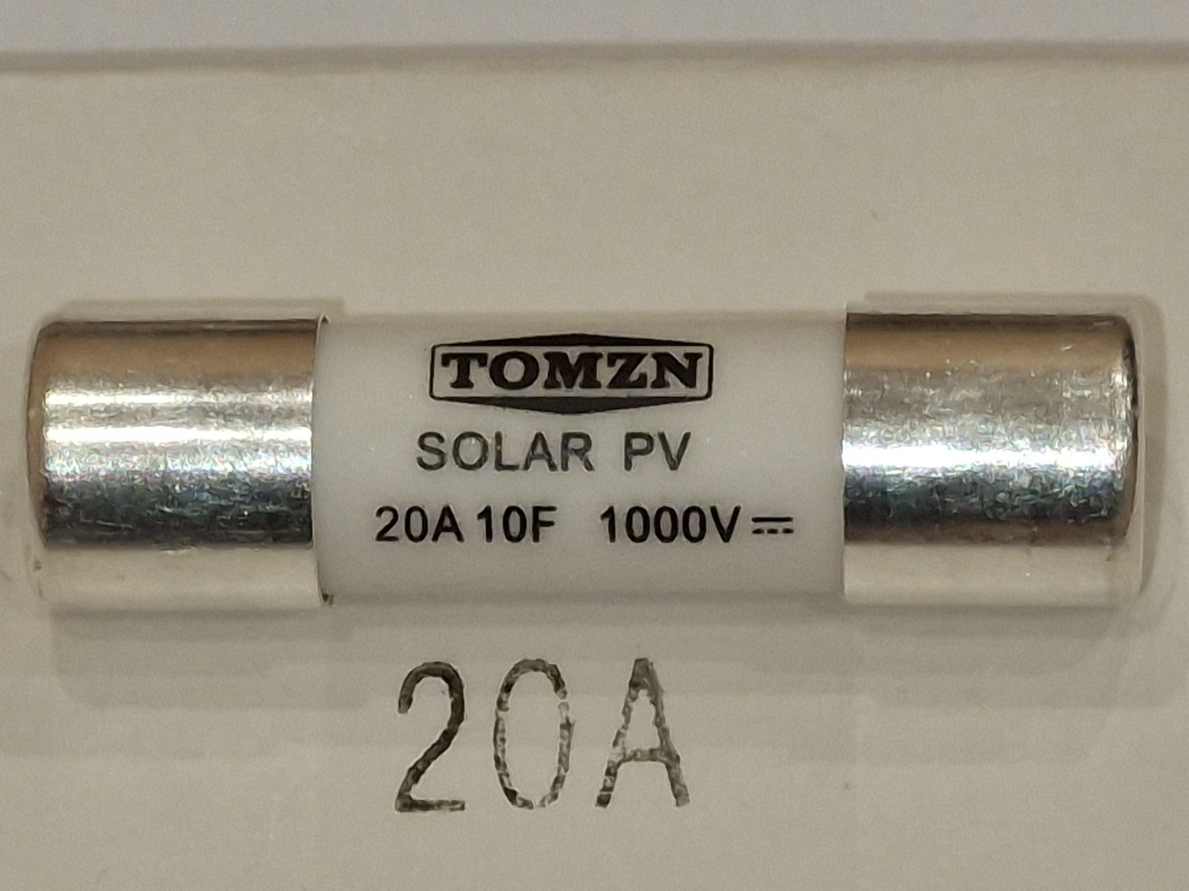 Предохранитель TOMZN 20A 1000V 10x38 мм PV класс gPV плавкий цилиндрический для солнечных панелей Solar FUSE 1038 PV систем (22120341) - фото 7